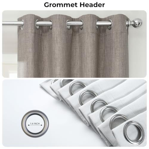 Image of HPD Half Price Drapes Grommet Linen Curtains 96 Inches Long Room Darkening Curtains for Bedroom & Living Room (1 Panel), 50W x 96L, Mink