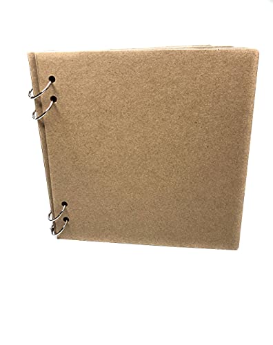 8 Brown Chipboard Scrapbook Album with Ring Binding