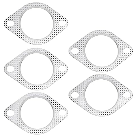 5pcs 2-Loch 3 Zoll 77 mm Auspuff-Schnittstellenflanschdichtungen, Lochabstand 110 mm Cover
