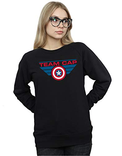 Marvel Women's Captain America Civil War Team Cap Sweatshirt Black Medium