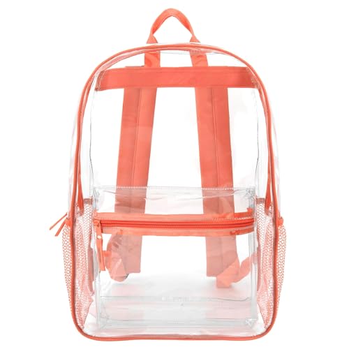 Image of Trail maker Clear Backpack Heavy Duty with Padded Straps, Side Pockets for Kids, Boys, Girls, School, Stadium Approved Events