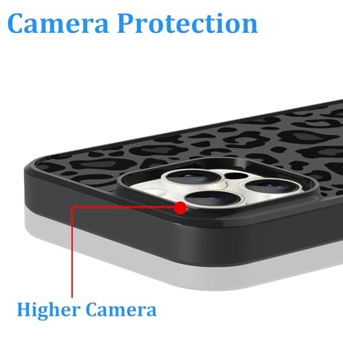 Image of KANGHAR Case Compatible with iPhone 16 Plus,Black Leopard Design | Tire Texture Non-Slip +Shockproof Rugged TPU Protective Case for iPhone 16 Plus 6.7 Inch
