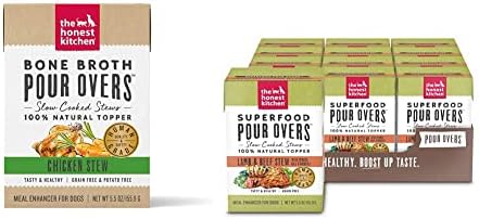 The Honest Kitchen Bone Broth Pour Overs™ Wet Toppers for Dogs (12 Pack), 5.5 oz - Chicken Stew Superfood Pour Overs Lamb& Beef stew Pack of 12 image 2