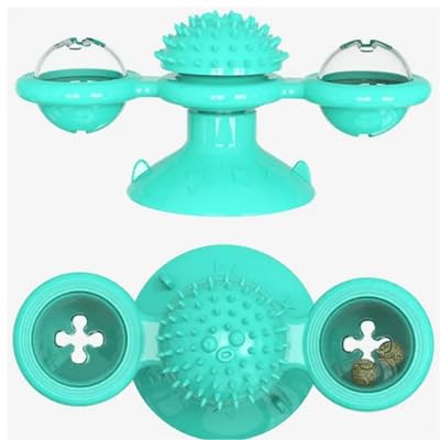 Brinquedo Interativo Petbuco Cat Moinho de Vento com Erva de Gato e Led para gatos com ventosa VERDE