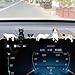 Cat Car Dashboard Decor Rear View Mirror Accessories, Set of 6 Mini Cats Cute Car Decorations Interior, Computer Monitor Figurines for Women Girl