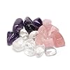 PURAJA Basis Set zur Wasserbelebung | Natürliche Trommelsteine | Premium Mischung für Edelsteinwasser | Grundmischung: Rosenquarz, Amethyst, Bergkristall (250g)