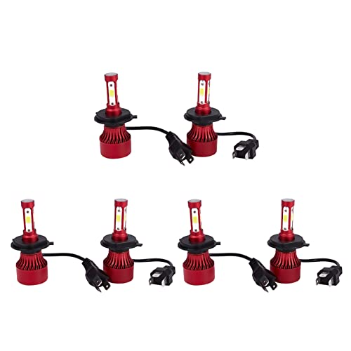 Faros LED H4 9003 para coche con kit de 6 bombillas de alta potencia 6000K