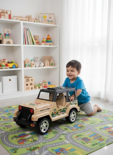 Image of Kids Push & Ride Jeep Toy Car for Toddlers | Off-Road SUV Style Push Car with Smooth Rolling Wheels, Durable Plastic Ride-On Vehicle for Boys & Girls, Indoor & Outdoor Play