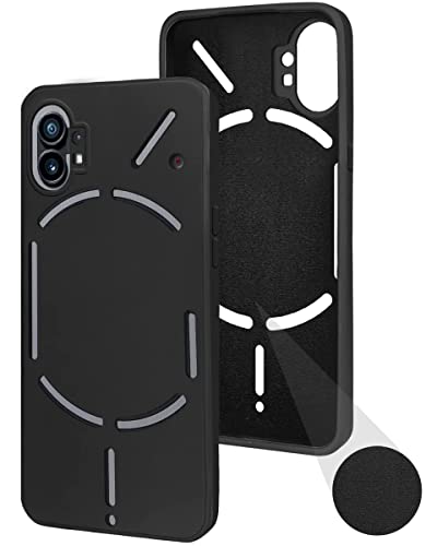 Silicone Case for Nothing Phone 2, Liquid Gel Rubber Bumper Case with Soft Microfiber Lining Cushion Slim Hard Shell Shockproof Protective Cover for Nothing Phone 2 5G 2023 (Black)