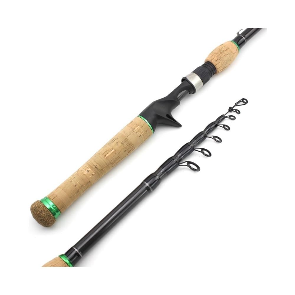 Canne à Pêche Canne à pêche télescopique en Carbone de 1,8 m à 2,4 m, avec poignée en liège allongée, Canne à pêche Rapide M Power Canne à pêche(2.4 m)