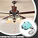 Ceiling Fan Pull Chain Switch, 3 Speed 4 Wire Control with Safety Certifications for Ceiling Fans and Wall Lamps, Silver Nickel Finish