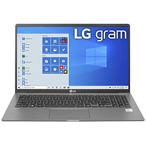 LG gram 15Z90N Laptop 15.6" IPS Ultra-Lightweight, (1920 x 1080), 10th Gen Intel Core i5 , 8GB RAM, 256GB SSD, Windows 10 Home, USB-C, HDMI, Headphone input - Silver