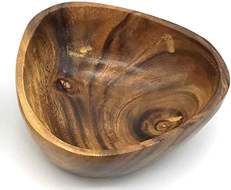 SDS Home Imports Acacia Wood Oval Bowl Hawaiin Style Latin Style 2 Pack and 4 Pack Fruit and Salad Rice Sushi (2)