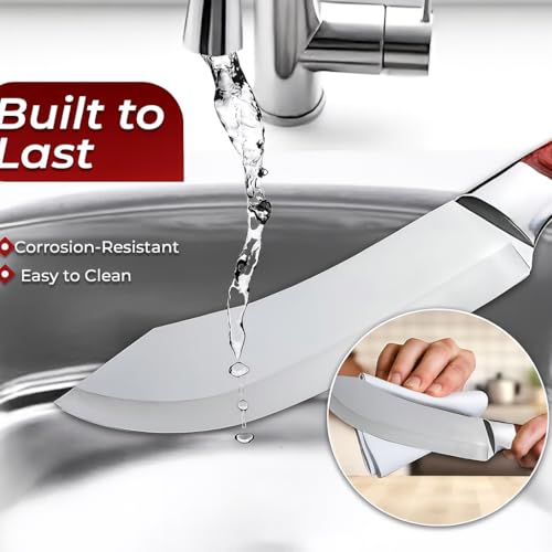 Image of Wizbiz Heavy Duty Chef Knife with Cover,High Carbon Steel Butcher Cleaver,Kitchen Chef Knives Meat,Bone,Fish and Vegetables |Professional Kitchen Cleaver for Slicing & Chopping