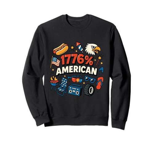 1776% American Funny Patriotic 4 de julio 4th BBQ Sudadera