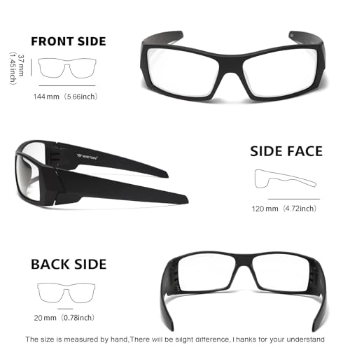 Image of WISTON Z87 Sunglasses Wrap Around Sunglasses for Men Rectangular Safety Glasses UV400 for Sport Working 8231