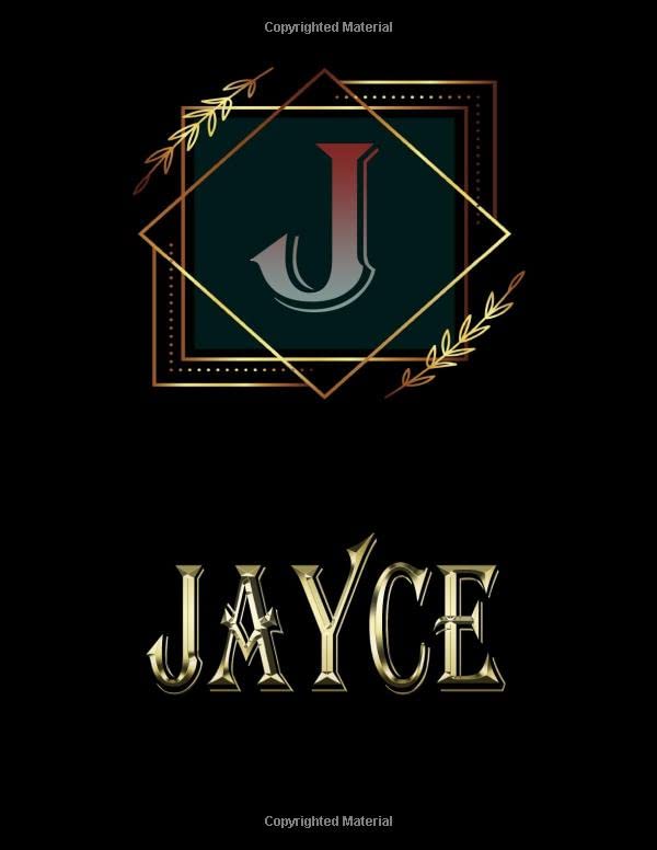 Jayce: Personalized Name Sketchbook.Monogram Initial Letter J Journal. Jayce Cute Sketchbook on Black Cover , Blank Paper 8.5 x 11 ,Great For Drawing,