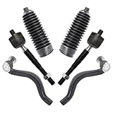 TRQ Front Steering Kit Steering Rack & Pinion Bellow Tie Rod Compatible with 2007-2011 Lexus GS350 2006-2013 IS250 2011-2013 IS350
