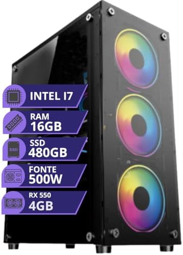 Pc Gamer Cpu Intel I7 3.4ghz Ssd 480gb Memoria 16gb Rx550 4gb Fon...