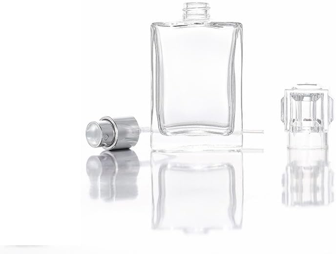 Miniatura 6 de Paquete de 2 atomizadores de botella de perfume de vidrio transparente de 1.0 fl oz, botella de spray vacía recargable para hombres y mujeres,