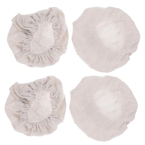 ELAYARD 4 piezas Fundas Reutilizables para Tapas de Frascos de Fermentación Cubiertas Blanquear Compatibles con Tarros de Ancha para Masa Madre y Fermentación
