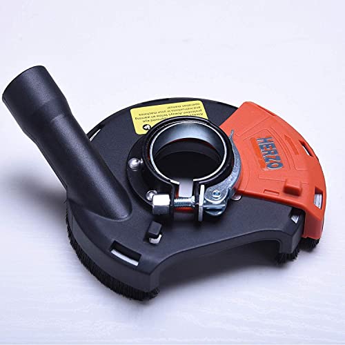 HERZO Universal Absaughaube mit Bürsten Schleiftopf 115mm und 125mm für Winkelschleifer für Schleifarbeiten mit Absaugung