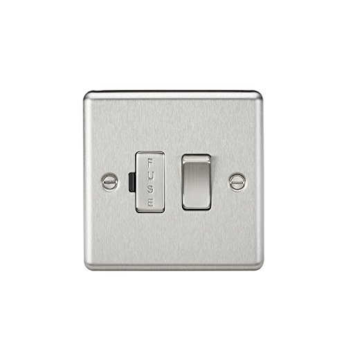 13A Switched Fused Spur Unit - Rounded Edge Brushed Chrome