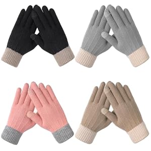 Clothirily Winter Gloves for Women – Stretchy Touchscreen Winter Gloves, Soft Warm Women’s Knit Glove for Cold Weather