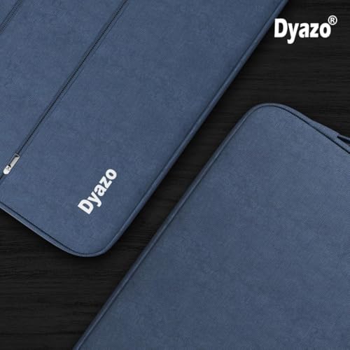 Image of Dyazo 14.1 Inch Laptop Sleeve Case with Handle & Two Front Pockets | Protective Notebook Cover Compatible for MacBook, Lenovo, HP, Dell, Asus, Acer & Other 14 inch Laptop & Notebooks (Blue)