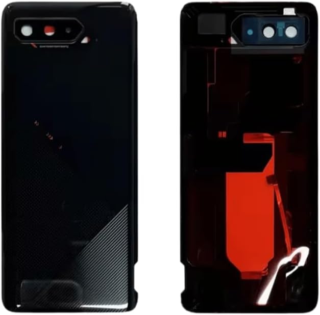 YOOOKOOO Compatible Rear Back Cover for Asus ROG Phone 5s – Battery Door Housing Replacement Part (White with Lens)