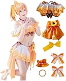 YDUDWR Love Live Cosplay Costume, Kotori Minami Cosplay Superstar Dress Two Piece Swimsuit with Bracelets for Halloween (Honoka Kosaka, L), Large