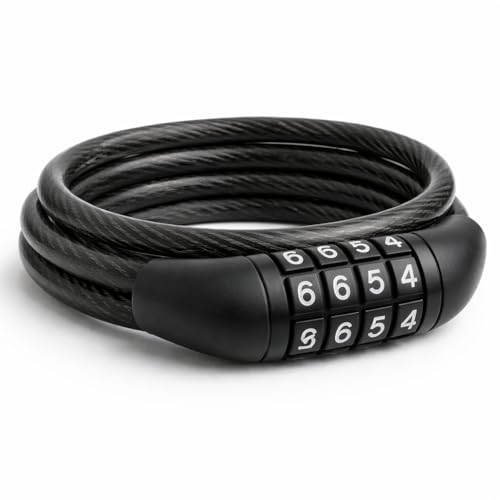 Cadeado para Bicicletas Bike com Senha Numérica 4 Dígitos Trava de Segurança Para Bike Motos Com Cabo de Aço Reforçado 100cm Premium