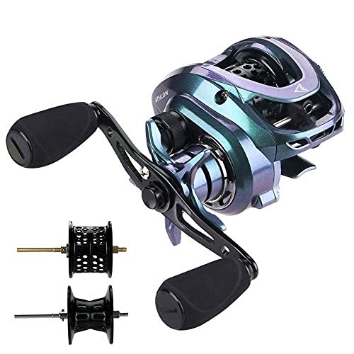 Mavllos ATHLON Baitcastrolle BFS Ultraleichte Angelrolle Linke Rechtshänder 2 Metallspule NMB Bearing Bait Finesse Casting Rollen (rechts) Cover