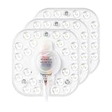 3-Pack 5000K Natural White Square LED Light Engine Retrofit Kit,4' 12W 1400LM 85~265V,Led Retrofit Panel Board for Ceiling Fan Light,Ceiling Flush Light,Incandescent Fluorescent Bulb Replacement…