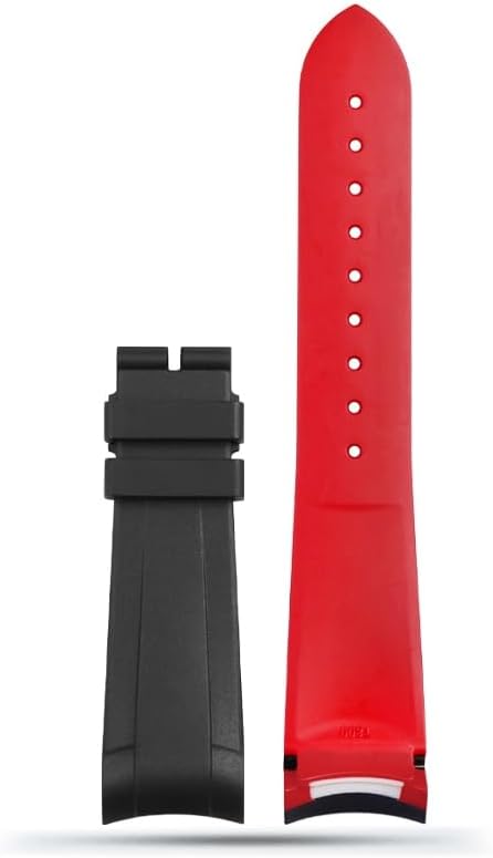 GUMMMY 22mm Natural Rubber Silione watch band Special for Tudor Black Bay GMT Curved End Pin/Folding buckle Black Red greenWrist Strap