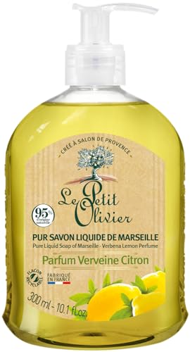 Savon liquide de Marseille verveine citron Le Petit Olivier 300ml pour le soin des mains