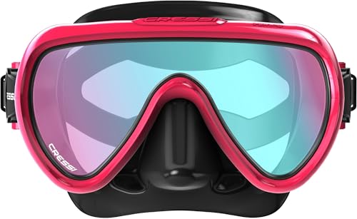 Cressi Maschera Monolente Miele, Nero/Fucsia, UV 420 Blu/Arancione