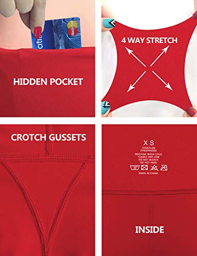 Bubblelime 29"/31"/33"/35"/37" 4 Styles Women's High Waist Bootcut Yoga Pants - Basic Nylon_Scarlet L-29 Inseam #TOP4