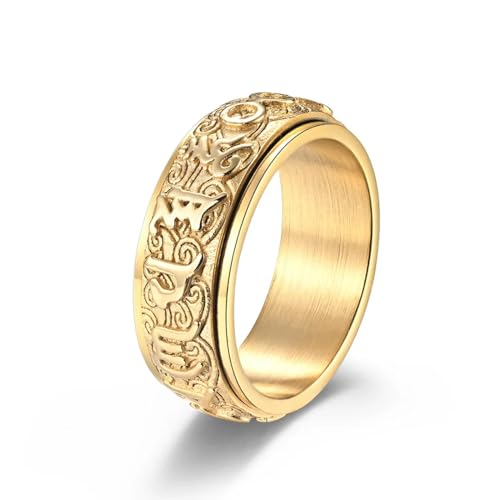 Bague de méditation bouddhiste rotative pour harmoniser votre style de vie zen