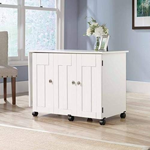 Soft White Sauder Sewing and Craft Table, Multiple Finishes plenty of room for your equipment and...