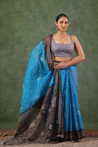 Image of TAMAIRA FASHION Mulmul Pure Cotton Saree For Woman Floral Batik Printed|Office Wear Daily Wear Sarees For Women Without Blouse Piece (Available in 11 Colours)