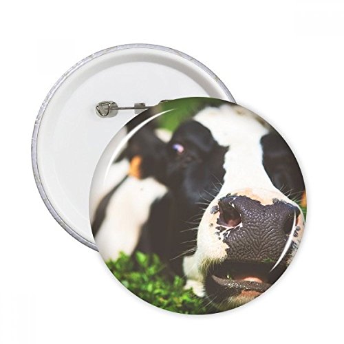 Badge rond vache animal DIYthinker, broche multicolore taille L pour vêtements