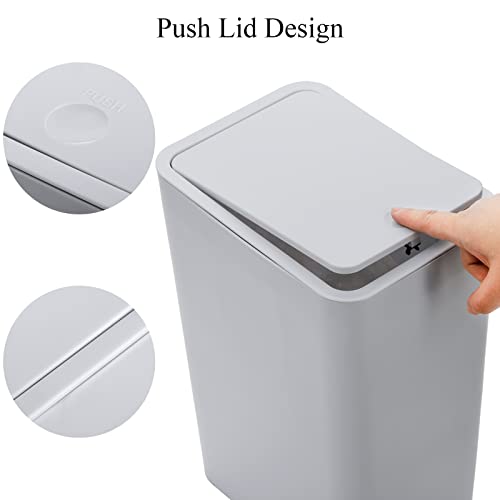 Caneca de basura rectangular 15L pack 2 plástico blanco y azul miniatura 4
