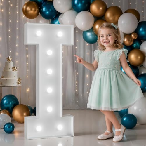 Image of 3FT Marquee Letters I, Large Light Up Letters for Birthday Decor