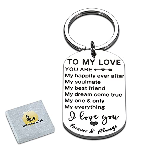 Valentines Birthday Gifts for Her Him to My Love Keychain for Husband Wife Boyfriend Girlfriend Anniversary Wedding Gifts for Fiance Fiancee Groom Bride Christmas Thanksgiving Present for Women Men