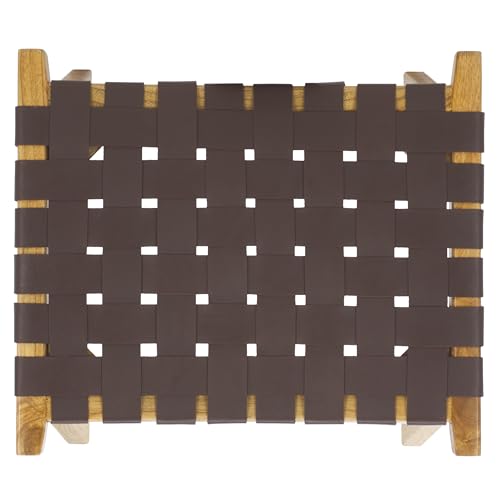 Safavieh Home Collection Abreu Butaco de Madera Maciza 27 Pulgadas Color Cognac/Natural miniatura 5