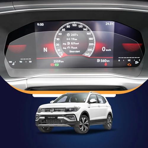 Image of KMH Premium Car Tempered Glass Screen Guard Protector Compatible with Volkswagen Taigun, Virtus Digital Instrument Cluster (12.2 Inch) Dashboard Screen Guard Glossy Finish, Pack of 1