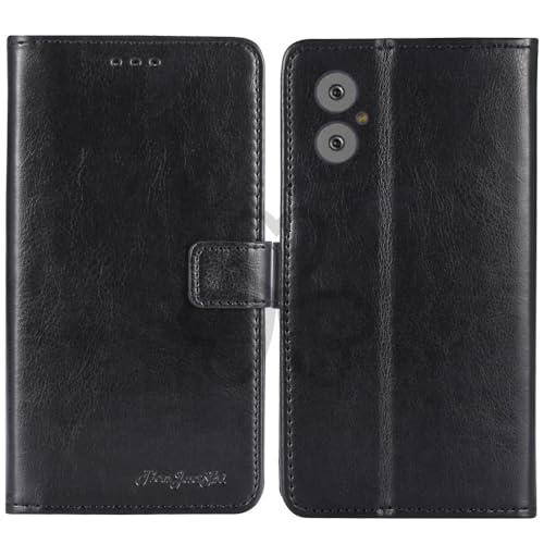 TienJueShi Black Book Stand Retro Business Flip Leather Protector Phone Case For Nuu a15 6.5 inch Cover Etui Wallet