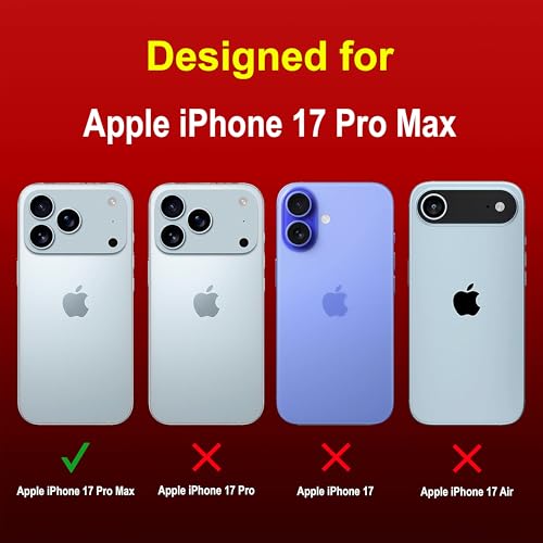 Image of amazon basics Back Case Cover for iPhone 17 Pro Max | Compatible for iPhone 17 Pro Max Back Cover | Liquid Silicon Magic Case with Camera Protection | Red