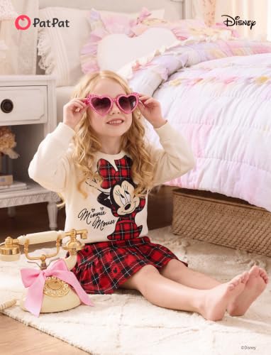 Image of Disney Girls' 2-Piece Outfit Sweatshirt Top & Pleated Skirt Set 2-9Y